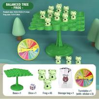 Fun Play Frog Balance Tree Kids Math Playthings Balancing Board Games Parent-child Interaction Tabletop Balance Games Toy Gift Idea ideal for Children beige