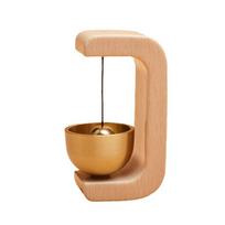 1 Pc Brass Dopamine Doorbell Wooden Bell Entry House Wind Chime Japanese Style Housewarming Entry House Pendant Quality C beige