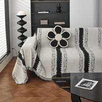 Chenille Sofa Towel Non-Slip One-Piece Cover Simple Modern Universal Four Seasons Backrest Towel Soft Comfortable 180*130CM black