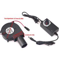 6000RPM DC12V BBQ Blower Air Blower Smelting Metal Fan with Variable Speed Controller Barbecue Fan for Camping Stove Cooking Fan gray
