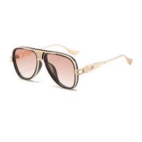 Luxury Steampunk Sunglasses Men Metal Square Pilot Shades UV400 Brand Dseigner Retro Popular beige