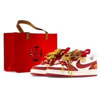 Nike Court Borough Cushioning Abrasion Resistant Low top Skateboard Shoes Women's Red Gold BQ5448-119(Team1302-S-BOX) 37.5 red
