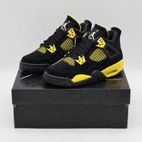 408452-017 Nike GS Air Jordan 4 Retro Thunder Black Gold Yellow 4Y black