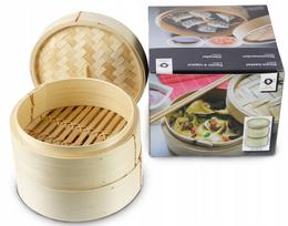 Bamboo Steamer Round 20Cm Double For Wok Pan Steaming
