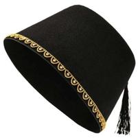 Universal Round Felt Fez Cap Breathable Red Color Tarboosh Fez Hat Moroccan Hat Cosplay Turkish Tassels Cap Role Play Headwear juoda