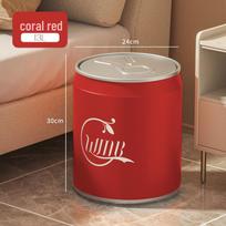 Large Press-Top Cola Can Trash Bin with Lid for Living Room and Bathroom 240*300mm brown