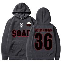 System of A Down EU and UK Hoodies Trend Football Punk Rock Tracksuit Fleece Loose Casual Hoody Sweatshirt Streetwear S black