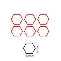 8PCS Honeycomb Car Stickers DIY Sport Auto Side Door Personalized Decoration Automobile Body Vinyl Decals Open Style Styling 15x13CM (single) raudona