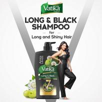 Dabur Vatika Long & Black Shampoo - 640 ml, With Amla & Bhringraj, For Shiny, Long & Black Hair, No Added Parabens, Provides Gentle Cleansing, C gray