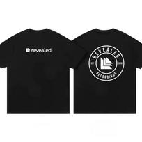 Minimal Letter Logo & Vintage DJ Hardwell Revealed Electronic Music Brand Graphic Tee Cotton Mens Womens T shirt Y2K Streetwear 130 gray