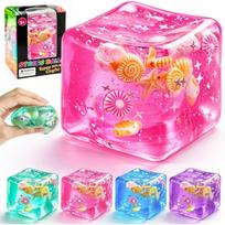 NeeDoh Vandenyno Kriauklės Minkštas Sensorinis Suspaudžiamas Kubas – Nerimą Malšinantis Fidget Žaislas Color box 1pcs pink
