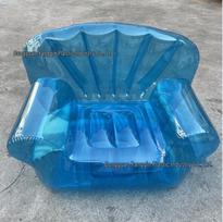 Thickened PVC Inflatable Sofa for Outdoor Camping & Poolside Leisure 110*85*70 cm blue