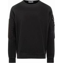 STONE ISLAND Logo Patch Crewneck Sweatshirt 811563920-V0029 M black
