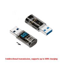 1 PCS 10Gbps USB 3.2 adapteris skaitmeninis LED ekranas USB C plėtinys mobilusis telefonas C-F to A-M Clear