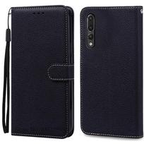Dėklas Huawei P20, Dėklai Huawei P20 Pro, Coque Huawei P20 Pro, Odinis piniginės tipo atverčiamas dėklas Huawei P 20 Pro, Etui For Huawei P20 juoda