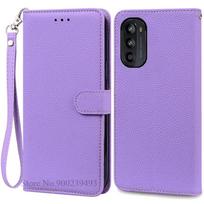 G52 Dėklas Motorola G52 Dėklas Piniginė Atverčiamas Odinis Viršelis Motorola Moto G52 Dėklas Telefono Knygelės Viršelis Fundas Coque For Motorola G52 4G purple