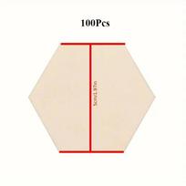 50/100Pcs Unfinished Blank Wooden Hexagon Slices - Hanging Embellishments Wooden Discs for Art Crafts Wedding Christmas Crafting beige