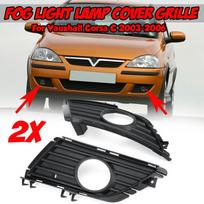 2PCS Car Front Fog Light Grille Fog Lamp Cover Front Grille Grill For Vauxhall Corsa C 2003-2006 1400729 1400728 1400299 ABS black