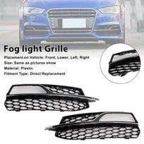 Front Lower Bumper Fog Light Cover Grill Fit A3 S3 S-Line 2013-2016 gray