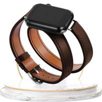 Leather Strap For Apple iWatch Series 10 9 8 7 6 5 4 3 SE Ultra 2 Band 38/40/41/42/44/45/46/49mm Double-loop Bracelet 38 40 41 10-42mm kava