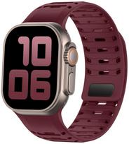 Silicone Strap for Apple Watch Ultra 3/2 49mm 11 10 46mm Sports Magnetic Bracelet Wristband iwatch 9 8 7 6 5 SE 45mm 44mm Correa 44MM-45MM-46MM-49MM black