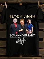 Elton John 60th Anniversary 1962-2022 Signature Tshirt XL black