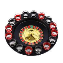 Bar Funny Tools Turntable Shot Glass Beer Mugs Party Shot Glass Round Glass Russian Drinking Roulette Game Mug 16 Shots <50ml black