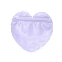 10Pcs Iridescent Zip Lock Bag Transparent Heart Plastic Seal Bags for Jewelry Display Necklace Earrings Bracelet Packaging 10 x 10 cm šviesiai violetinė spalva
