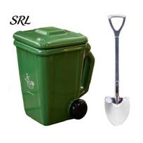 Small Ceramic Trash Bin Cup Can Mug, with Lid Mini Recycling Bin, Novelty Waste Classification Shaped Drinking Tea Cup, for Office Home Use Fun