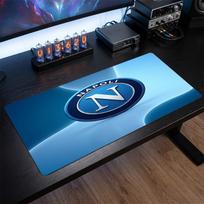 Napoli FC tematikos raštas pelės kilimėlis, futbolo logotipas XXL žaidimų stalo kilimėlis neslystantis kompiuterio pelės kilimėlis 30cmx60cm（11.8x23.6inch）