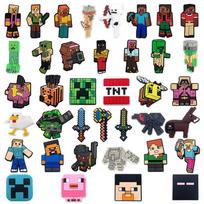 Minecraft Croc Charms PVC Soft Rubber Shoe Charms DIY Shoe Decorations Garden Clog Accessories Creative  Shoes Not Included black
