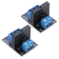 2Pcs 1 Channel Solid State Relay Module 240V 2A Low Level Trigger SSR Module Board 5V/12V Optional with Fuse SSR Board 12V-2Pcs