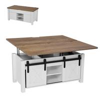 VEVOR 1000 mm Kaimiško stiliaus pakeliamas kavos staliukas, Rustic centrinis staliukas su tvarto durimis ir paslėptu daiktadėžiu 100 x 50 x 48.5 cm