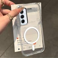 Slim Clear Magnetic TPU Case for Samsung S24+,S24,A57,A55,A54,A35,A34,A25,A24,A15,A14,A13,A05s,A04s,M55,M34,M23,M15,M14 Anti‑Yellow Cover Galaxy A14 4G/5G gray