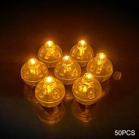 50pcs Round Balloon Lights LED Flash Colorful Luminous Lamps Mini Tumbler Ball Light For Christmas Wedding Party Decoration geltona