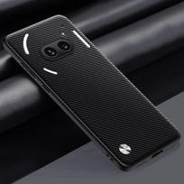 Dėklas Nothing Phone 3A Pro Anglies Pluošto PU Odos Dangtelis Nothing Phone 3A 2A Plus CMF Phone3 Matiniai Atsparus Smūgiams Paprasti Dėklai for Nothing Phone 3A black