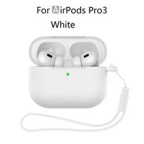 New For Airpods Pro 3 Silicone Case Earphone Accessories with Cleaner Kit & Lanyard Full Protective Cover for Airpods Pro 3 For Airpods Pro 3 balta