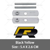 VW 2026 Hot 3D Metal R Grill Emblem Badge R line Grille DKOP1 Stickers For Volkswagen VW R Rline Bora Golf GTI Polo Tiguan Passat Sagi white
