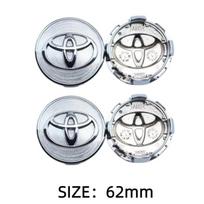 57mm 62mm ABS chromuoti ratų centriniai dangteliai, 4 vnt. rinkinys, skirtas Toyota Corolla RAV4 Camry Yaris C-HR Prado Prius Levin Automobilio priedai