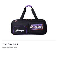 Li Ning Recycled Fiber Badminton Gym Bag Regular Unisex Black Purple ABLW037-1 One Size 1 violetinė