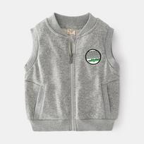 Boys Casual Sleeveless Zip Up Cartoon Vest For Kids 130cm pilka
