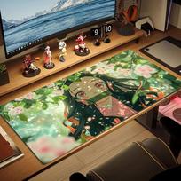 Nezuko Color Mouse Pad Large Gaming Table Cushion Non-slip Laptop Tablet Big Mousepad XXL Mat Mini PC Playmat With Lock edge 30cmx60cm(11.8x23.6inch) brown