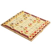 Chinese Chess Board Game Foldable Wooden 2 Player Board Games For Adults Chinese Chess Xiangqi Travel Game Set With Wooden Chess beige