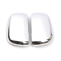 For Mitsubishi Pajero V80-V98 2007- Side Door Mirror Cover Rearview Decor Trim ABS Plastic Car Accessories 2pcs Chrome