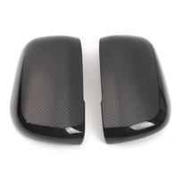 For Mitsubishi Pajero V80-V98 2007- Side Door Mirror Cover Rearview Decor Trim ABS Plastic Car Accessories 2pcs Carbon Black