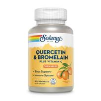 Solaray QBC Flex Quercetin Bromelain & Vitamin C Complex Natural Orange Chewable Sugar-Free 1 pcs 90 Tablets