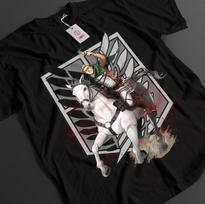 Attack On Titan Shirt Erwin Smith Tshirt AOT T-Shirt Anime Unisex Graphic Tee Unisex T-Shirt XXXL gray