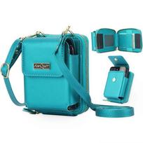 Slim Flip Phone Case With Zipper Wallet Crossbody Strap Card Slots Galaxy Z 7 6 PU Leather Magnetic Samsung Z Flip 3-4-5-6-7/FE-7 Universal Fit blue