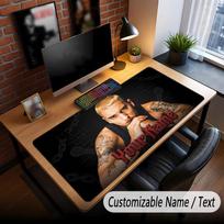 Custom Name Extended Mouse Pad,Eminem Gaming Desk Mat For Home Office Desktop Decor 30cmx60cm blue