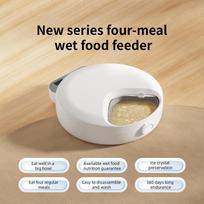 4 Meals Automatic Cat Feeder For Wet Dry Feeding Food Dispenser For Cats Dog Multifunctional Smart Pet Feeder Bowl 4 Meals Feeder white